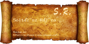 Soltész Róza névjegykártya